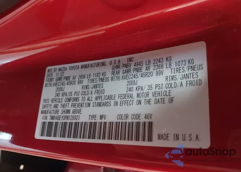 2023 Mazda Cx-50 Premium Plus z USA, uszkodzony, nr VIN 7MMVABEY0PN126921